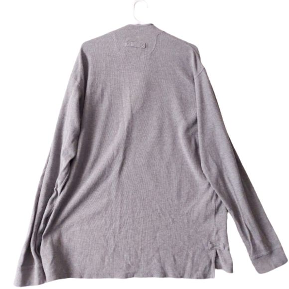 Duluth Trading Co Gray Henley Waffle Pattern Thermal Men's Size LT - Picture 2 of 14